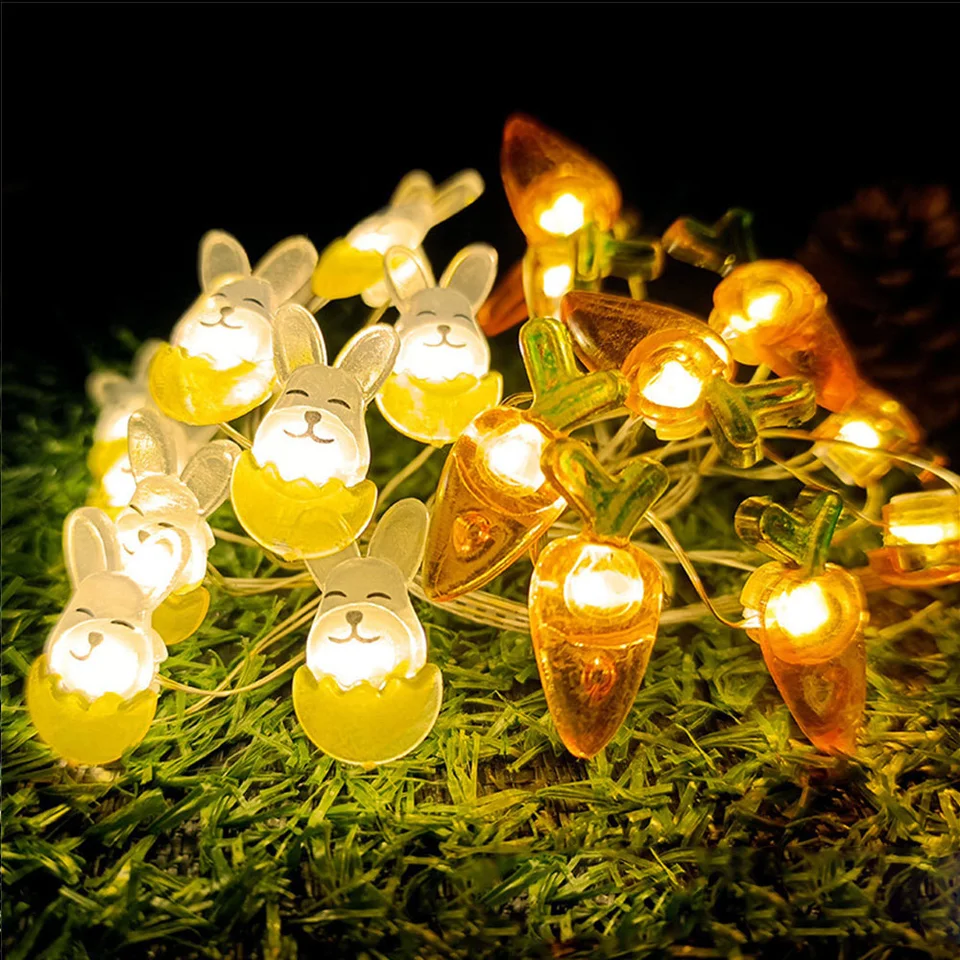 2M 20led Veľkonočná LED Svetlá LIGHT RAKBBIT KRAKOVÁ KRAKOVÁ KRAJINY DECORÁCIE PRE DOMÁCNOSTI BUNNY SVETLÁ SVETLÁ SPOTREBY Šťastné veľkonočné darčeky