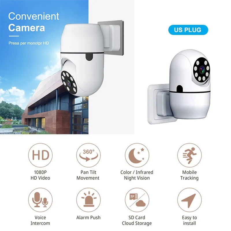 2MP 1080p Yilot Aplikácia plná farba bezdrôtového PTZ IP Dome Camera AI Humanoid Detection Home Security CCTV Baby Monitor