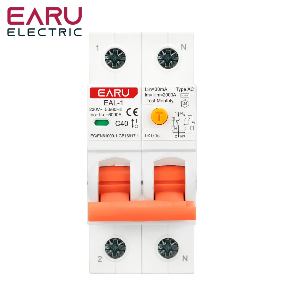 2P 30MA AC AB Typ RCBO RCCB MCB Elektronický zvyškový prúd istič v krátkom prúde na nabíjačku EV EV