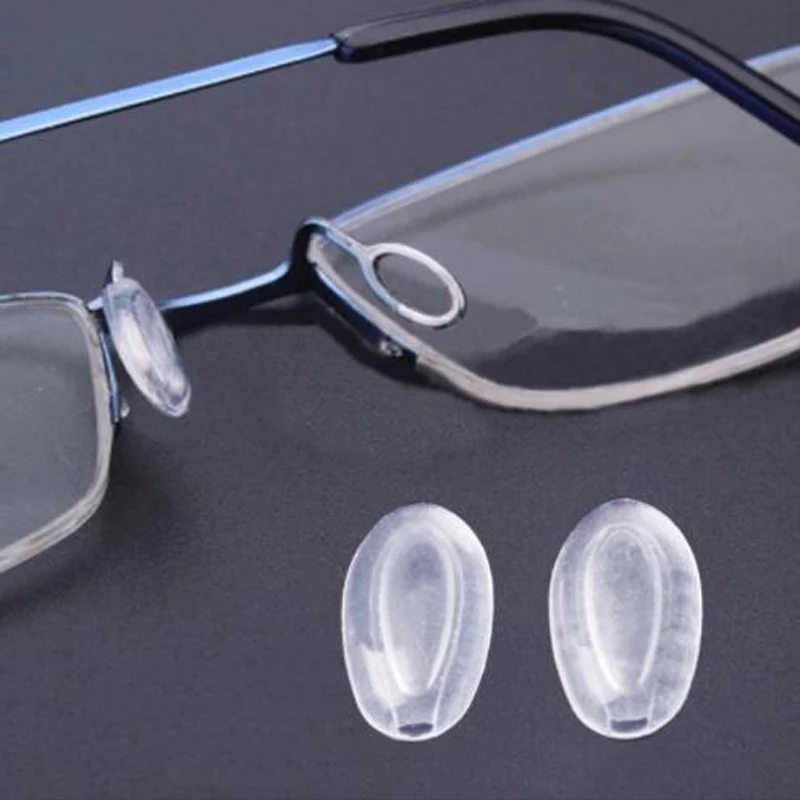 2Pair Oval Silikónový airbag Soft Clip Zátka do nosných vankúšikov na okuliaroch vložené protišmykové ochranné príslušenstvo pre okuliare pre okuliare