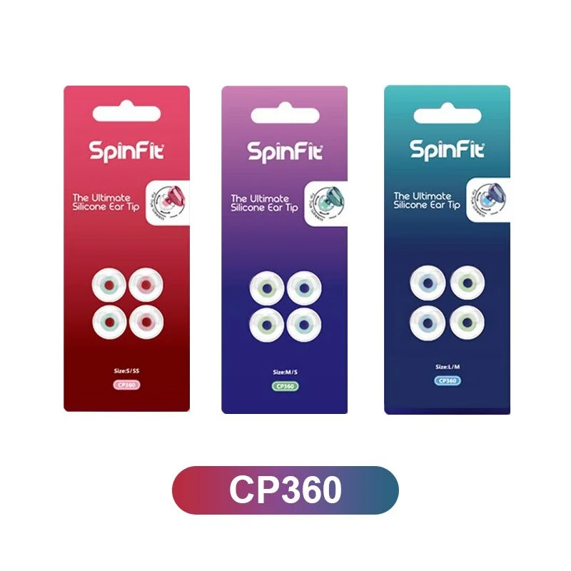 2Pairs Spinfit CP360 do uší slúchadlá do uší patentované silikónové do uší