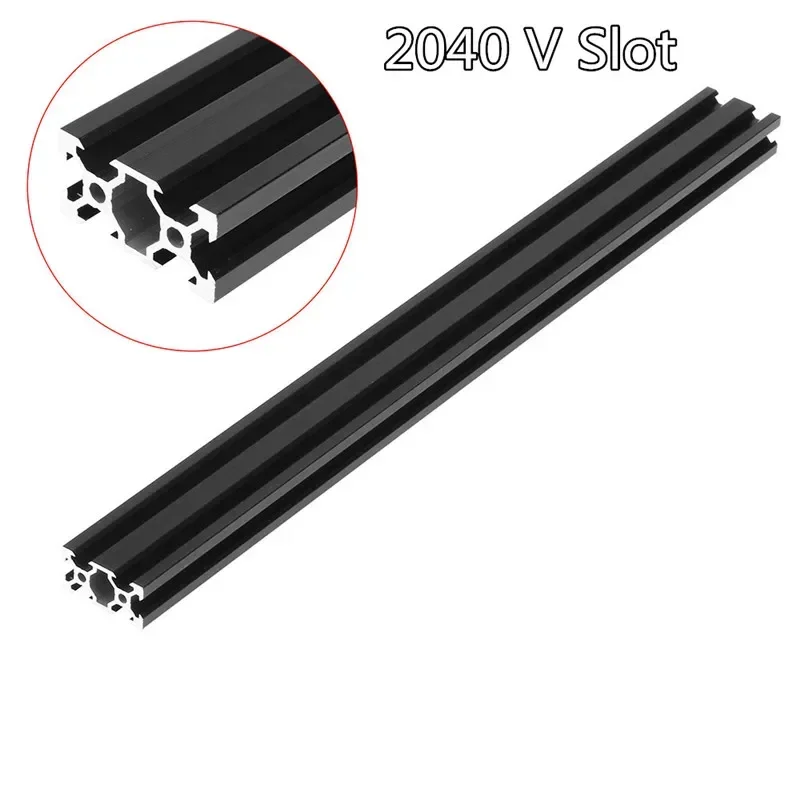 2pc 2040 V-slot extrúzia európsky štandardný eloxovaný hliníkový profilový rámec 500 mm lineárna koľajnica pre CNC 3D tlačiareň čierna