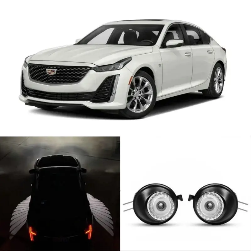 2pc anjelské krídla spätné zrkadlo uvítacie lampa pre Cadillac CT5 2019 2020 2021 2022