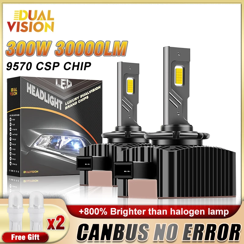 2PC D1S D3S LED svetlomety 300 W HID 30000LM CANBUS D1R D3R D5S D8S CSP Chips XENON žiarovky Turbo auto motocyklové žiarovky 6000K 12V 24V