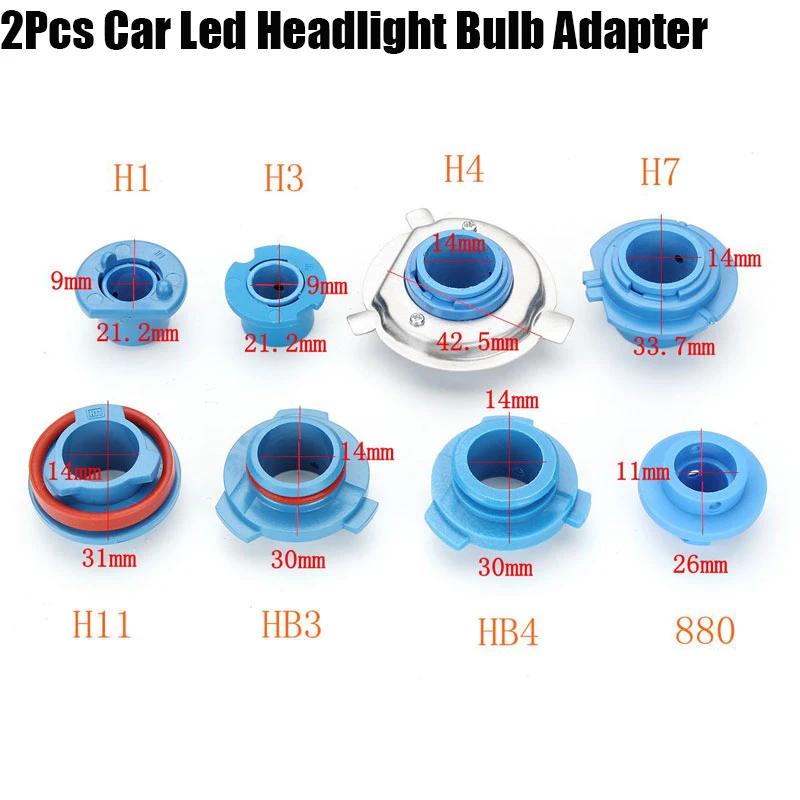 2PC Halogénové kapsuly svetlomety LED svetlomet Base 880/HB4/HB3/H11/H7/H4/H3/H1 Držiteľ držiaka adaptéra životného adaptéra