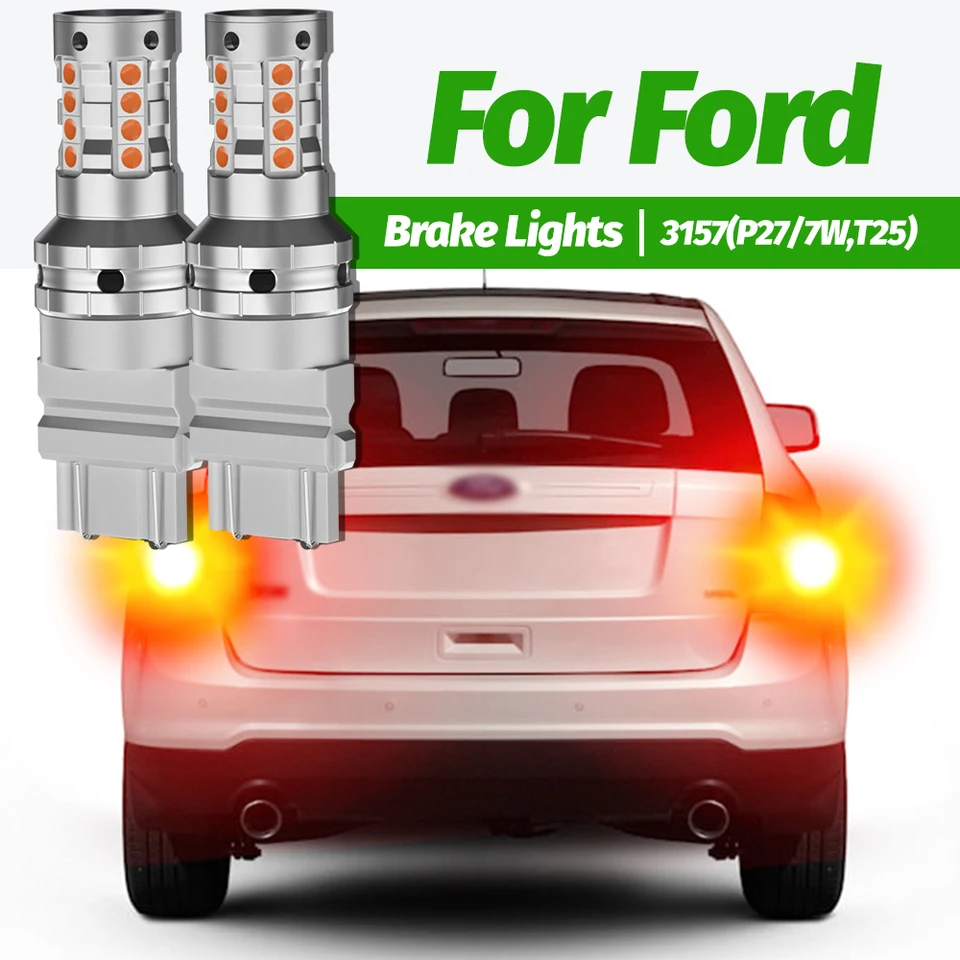 2PC LED brzdové svetlo Blub Blub Lamp 3157 P27/7W T25 CANBUS pre Ford Edge 2011-2014 Escape 2013-2016 Expedition Taurus 2010-2012