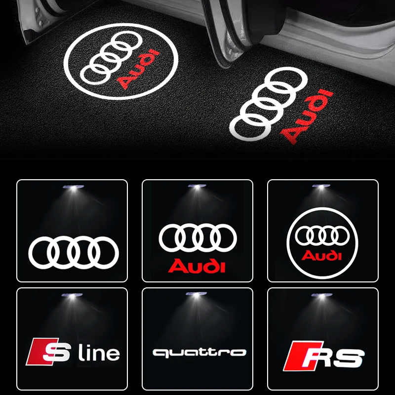 2PC LED Dvere Auto Dvere Uvítacie svetlá pre Audi Q3 Q5 Q7 Q8 S3 S4 A1 A3 8P 8V A4 A5 A6 A7 A8 SLINE TT LOGO PROJECTOR PROJECT GHOTHODE LAMP LAMP