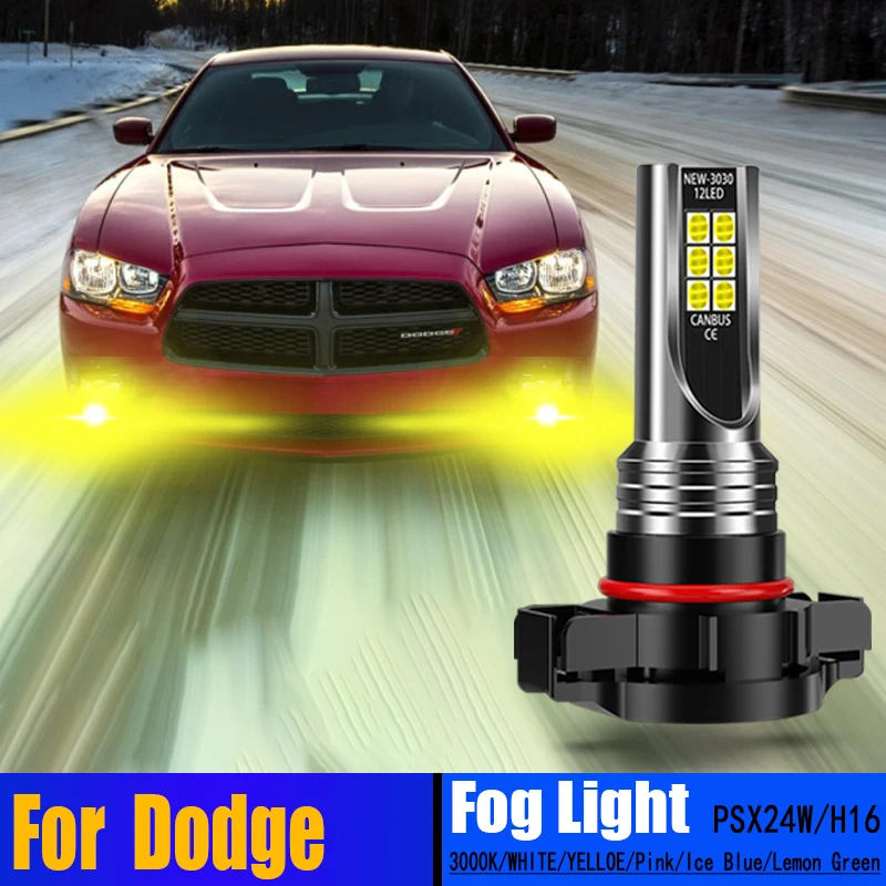 2PC LED hmlové žiarovky žiarovky H16EU PSX24W 2504 pre Dodge Avenger Caliber Charger Durango Journey Nitro Grand Caravan Challenger