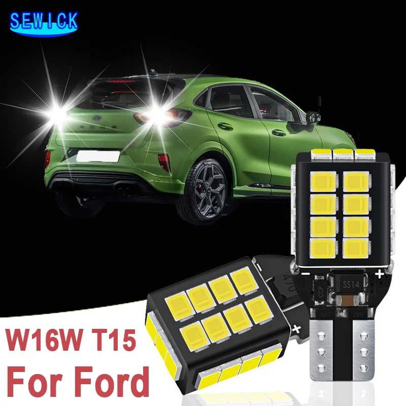 2PC LED záložné svetlo Blub Reverzná lampa W16W T15 921 912 CANBUS pre Ford Puma Edge Flex S-Max Taurus Fusion Galaxy Escape Kuga 2