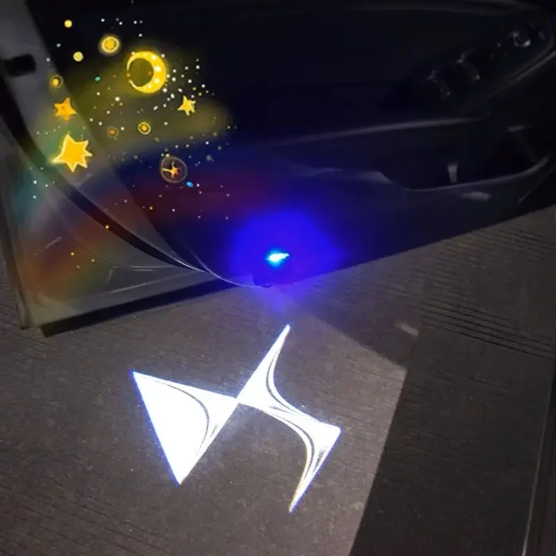2PC LOD LOGO LOGO DOOR DVERE Svetlo pre Citroen DS DS3 2002- 2016 2017 2018 2019 2020 2021 2022 Projektor EMBLEM PRÍSLUŠENSTVO