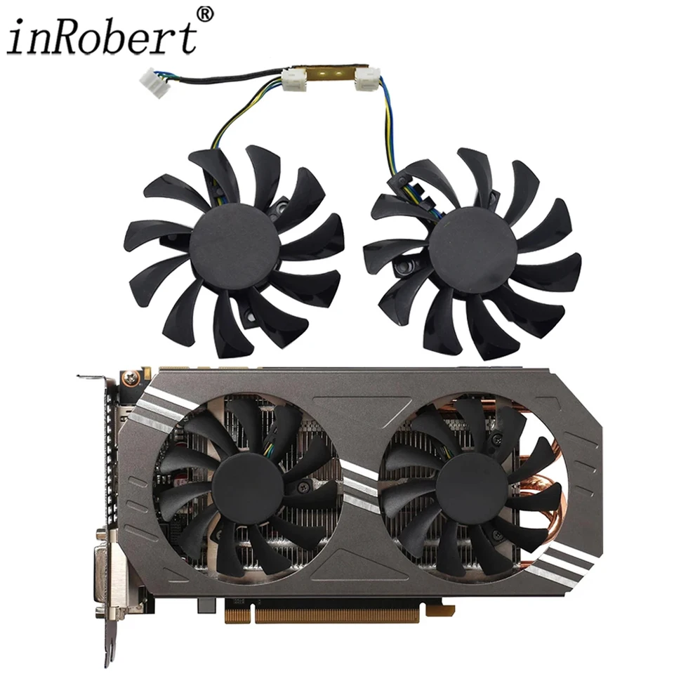 2PC/LOT APISTtek 75 mm GA81S2U GTX 970 4PIN Grafická karta Dual Cooler ventilátor pre RX570 ZOTAC GTX 970