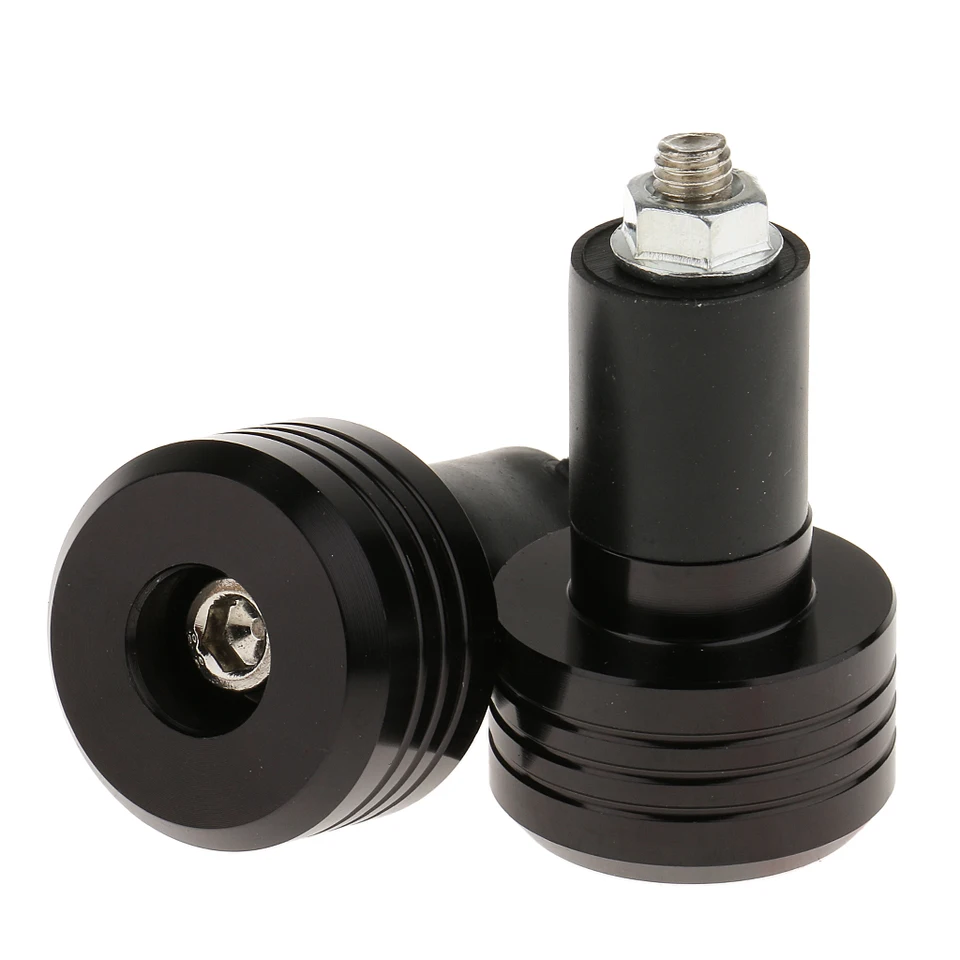 2pc motocyklové riadidlá hliníky 22 mm rukoväte koncový koncový uzáver Plug Slider Black