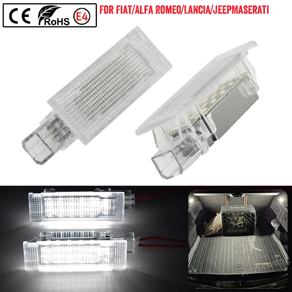 2pc pre Fiat 500 500x 500L Argo Panda Grande Punto Evo Led Trunk Boot Lamps for Jeep Renegade Interiér Interiér Interiér batožina