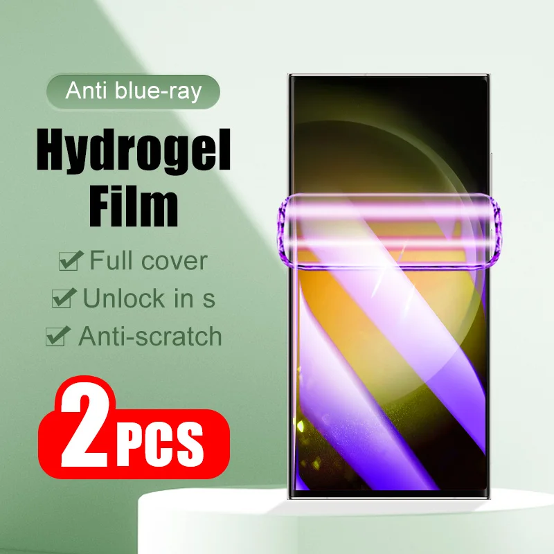 2PC pre Samsung Galaxy S24 S23 Fe S22 Ultra Hydrogel Film S21 S20 S10 5G S10E Lite S9 S8 Plus Soft Full Cover Screen Chránič obrazovky
