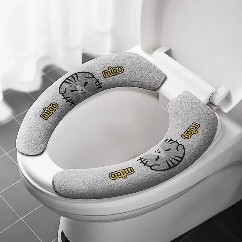 2pc/set opakovane použiteľné teplé flanelové toaletné nálepky toaletné sedadlá na umývateľné toaletné sedadlo, kúpeľňová rohožová rohožová kryt