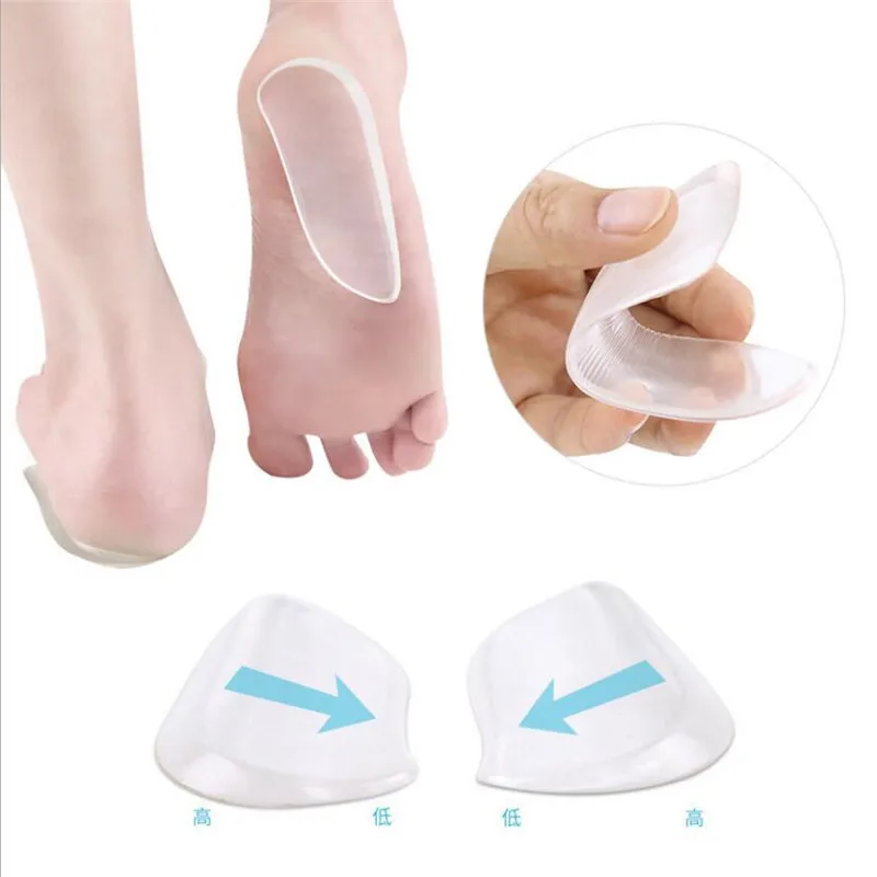 2PC Silikónové vložky Ortotiká X/O Type Nohy korektora Gélové vankúše pre päty ortopedické vložky topánky Pad Pad Feet Care Cup Sole