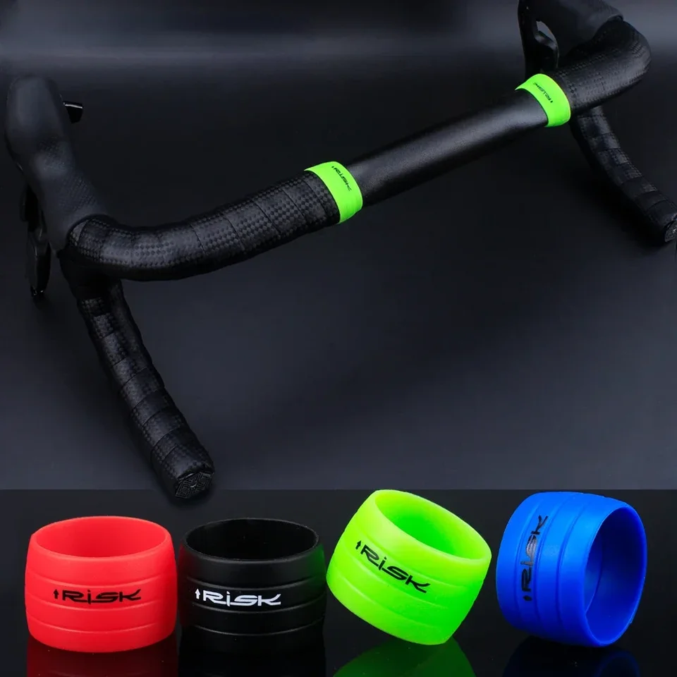 2PC Silikónový anti-skokový bicykel Runchar Runchar Plug Fix Ring Row Road Rukoväť rukoväť na ochranu kryt