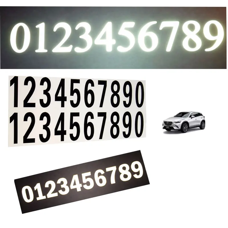 2pcs 0-9 číselný licenčný licenčný telefónne číslice číslice číslice domu dvere Street adresa poštová schránka automobilová izba brána vinylové obtisky reflexné nálepky