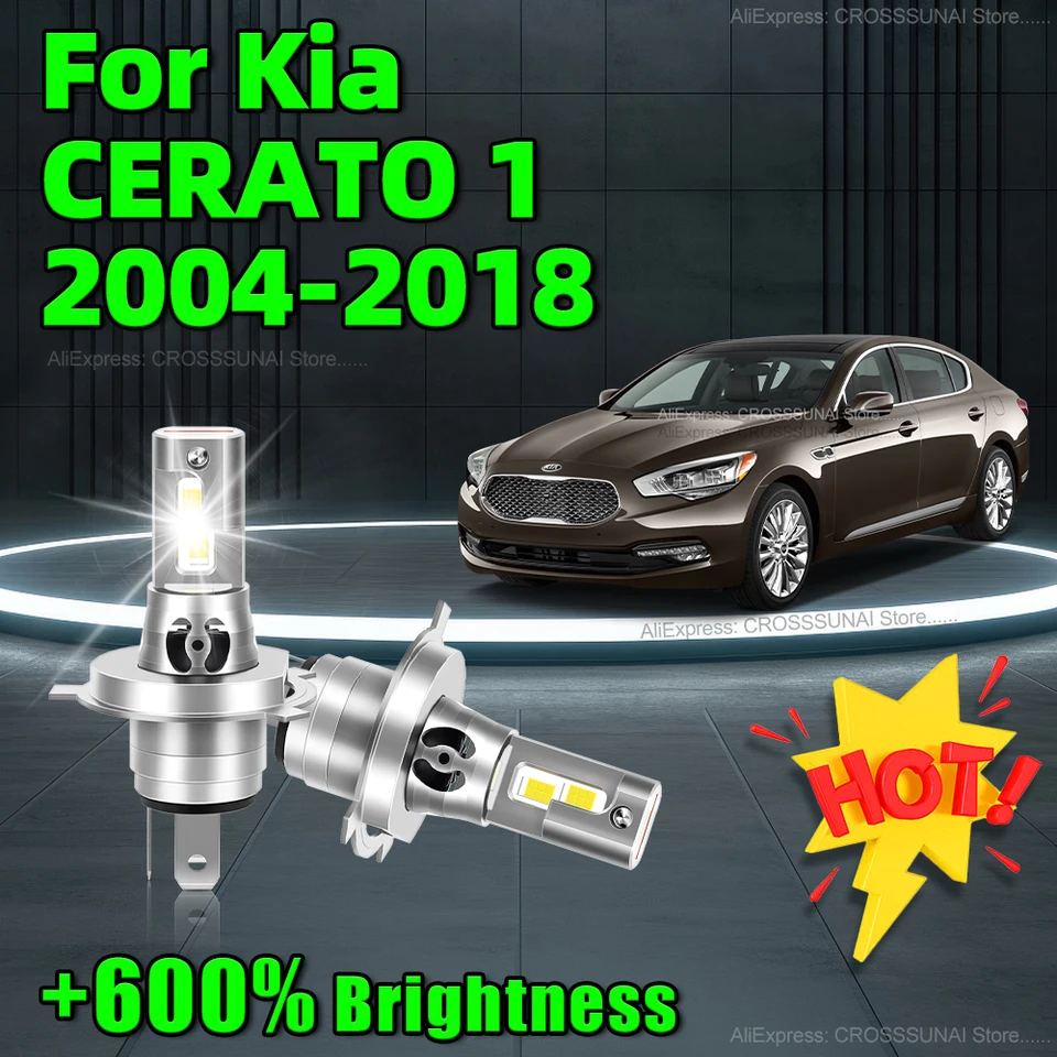 2PCS 1: 1 LED svetlomety 30000 lm s žiarovkami pre auto pre KIA Cerato 1 2004 2005 2006 2007 2008 2009 2009 2010 2011 2012 2013-2018