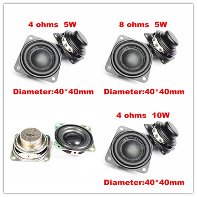 2PCS 1,5 palca 40 mm zvukový reproduktor s úplným dosahom 4/8 ohmov 5W 3W 10W reproduktor DIY Bluettoth Multimedia Reproduktor domáce divadlo