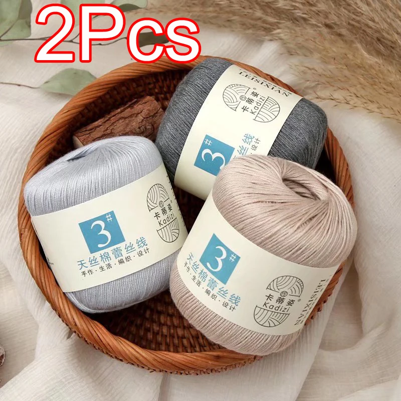 2pcs 100% mercerizované bavlnené čipky vlákna háčkované algodon ručné pletenie lany výšivky umeleckých remeselníkov Sweater šál