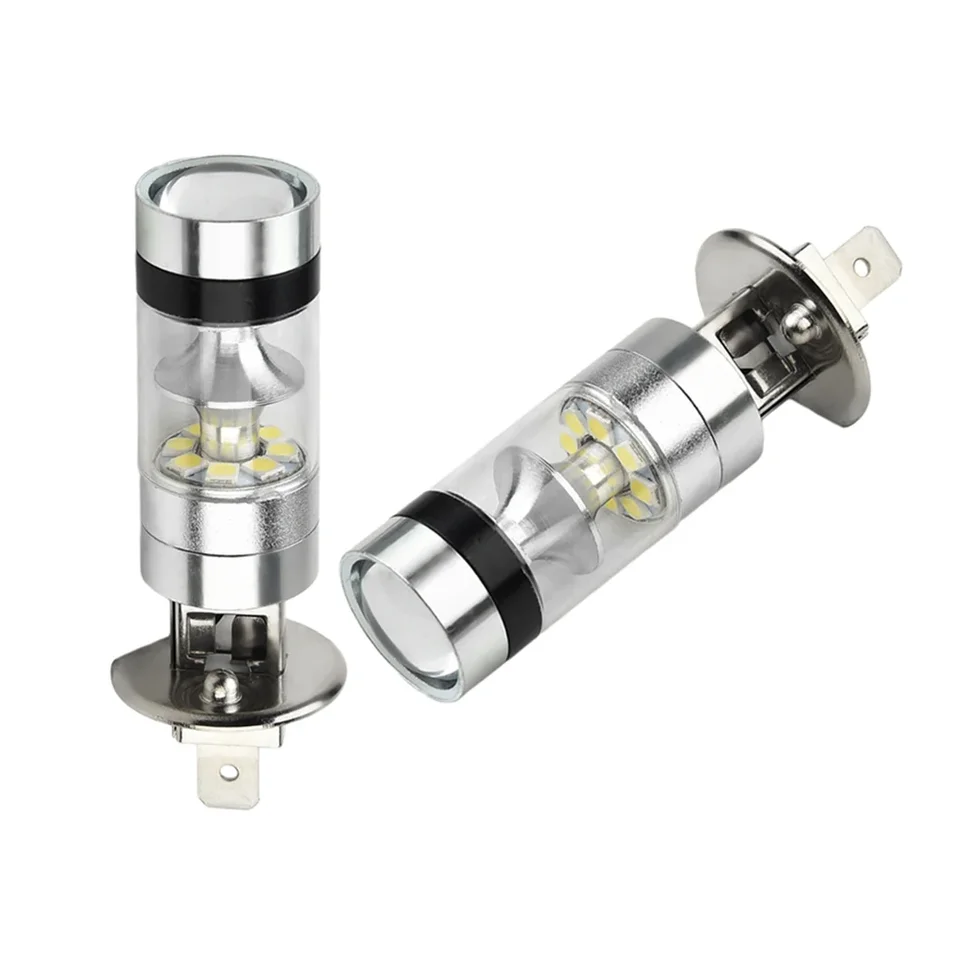 2pcs 100 W H1 LED hmlové svetlo Hnacie žiarovky 12/24 V svetlomet hmlovej lampy 20SMD 1000LM Biela 6000K Svetlomet Svetlomet Automobil