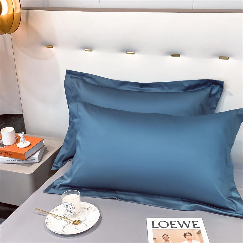 2pcs 100s dlhá strižná bavlnená vankúška saténový vankúš so širokým okrajom obálky vankúš v štýle pustity Hotel Hotel podstielka 480x740 mm