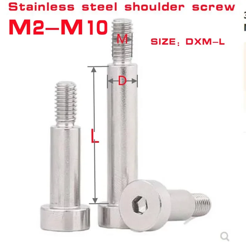 2pcs-10ks M2 m2.5 m3 m4 m6 m8 m8 m10 Vnútorná šesťhranná hriadeľová skrutka 304