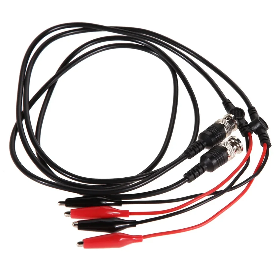 2pcs 110cm BNC Q9 do duálneho aligátora klip Osciloskop testovacia sonda Vodiče Káble Konektor Dual tester Nástroje pre elektrickú prácu