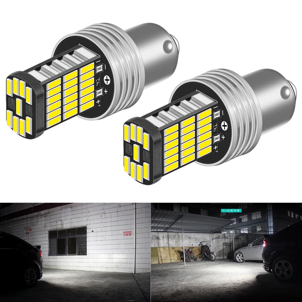 2pcs 1156 BA15S P21W S25 7506 LED žiarovky Vysoký výkon 45ks 4014SMD Super Bright 1200LM Vymeňte za reverzné svetlo biele biele