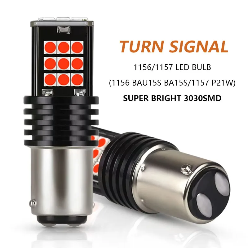 2pcs 1157 Bay15d LED žiarovky 1156 Bau15S PY21W BA15S P21W LED Turn Signal Lamp 3030SMD CANBUS Žiadny chybový automobil chvost bŕzd brzdových svetiel
