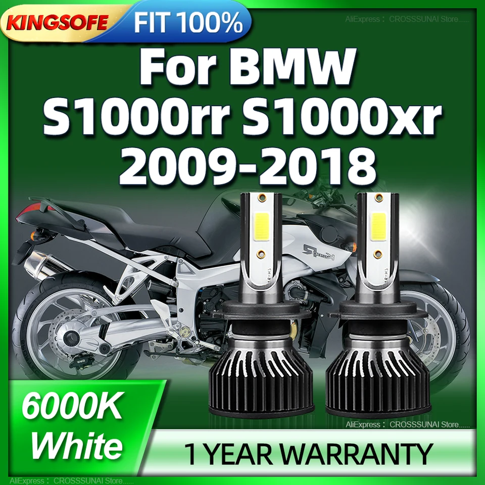 2PCS 12V Motocyklové LED svetlomet H7 H7 žiarovky 6000K 20000LM pre BMW S1000RR S1000XR 2009 2010 2010 2011 2013 2013 2015 2015 2016 17 2018