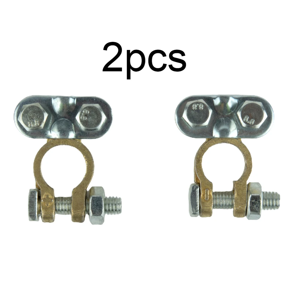 2pcs 12V Terminály batérie Typ skrutkových konektorov pre voľný čas pre automobilové vozidlo Caravan Caravan Campervan Mosadz hliníkové zlaté striebro