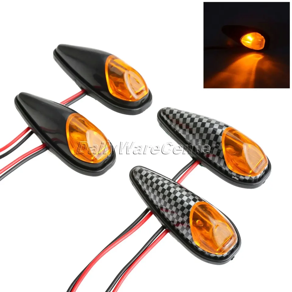 2pcs 12V Univerzálne motocykle bočné zrkadlo Turn Signal Lights Indikátor Blinker Flash Motor Light Light Light pre Honda Yamaha KTM