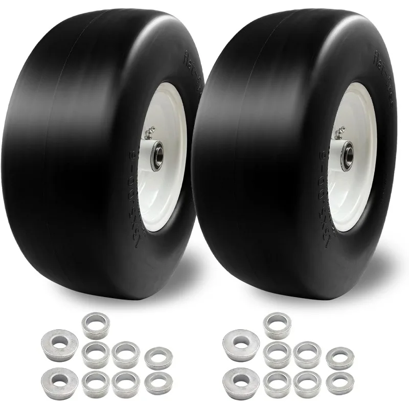 2pcs 13x5.00-6 Ploché pneumatiky a koleso pre kosačky na trávniky a nulové zákruty, s 3/4 