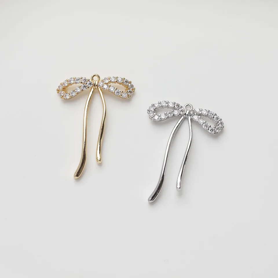 2pcs 14k Zlatý prútený prúžk mosadz vykladaný zirkón prívesok šperky DIY výroba dodávok nálezy príslušenstvo