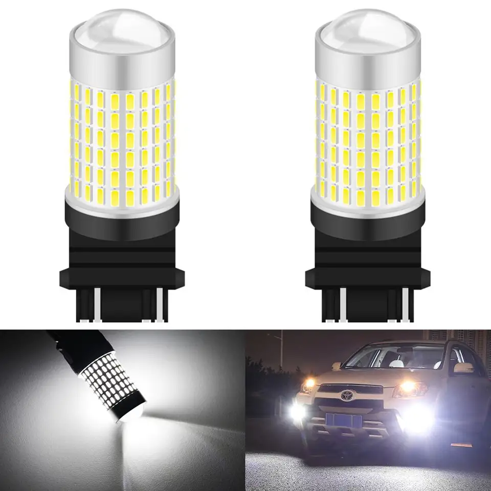 2pcs 1500 lumens xenon biely 144-SMD 3157 3357 3457 4114 3156 T25 LED žiarovky pre rok 2011-up džíp kompas DRL DENNE RUNG LIVETS