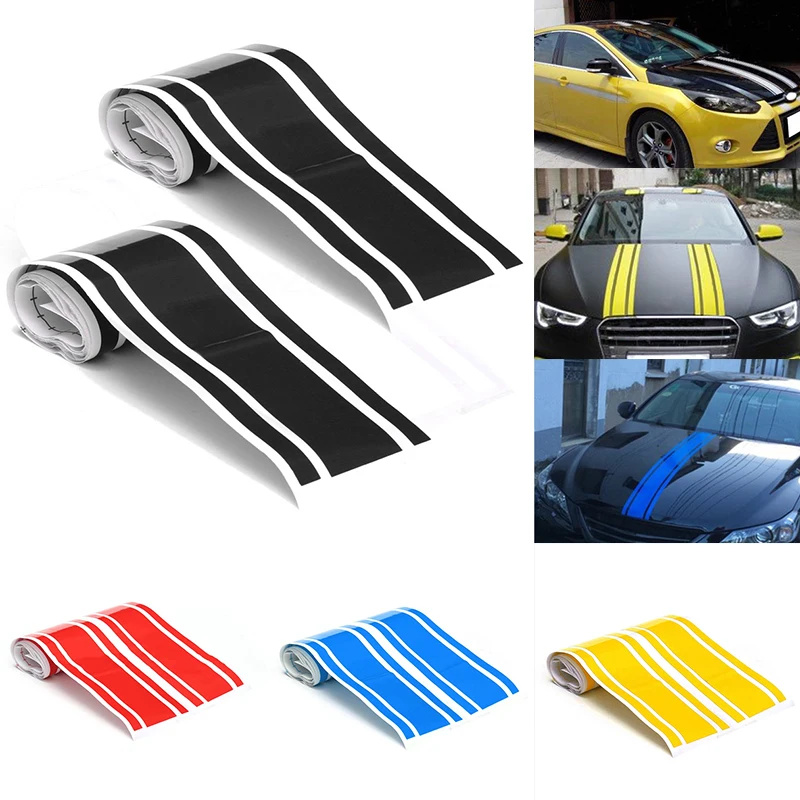 2pcs 183x8cm DIY Car Body Hood Vinyl Racing Stripe prúžkovaný nálepka nálepky