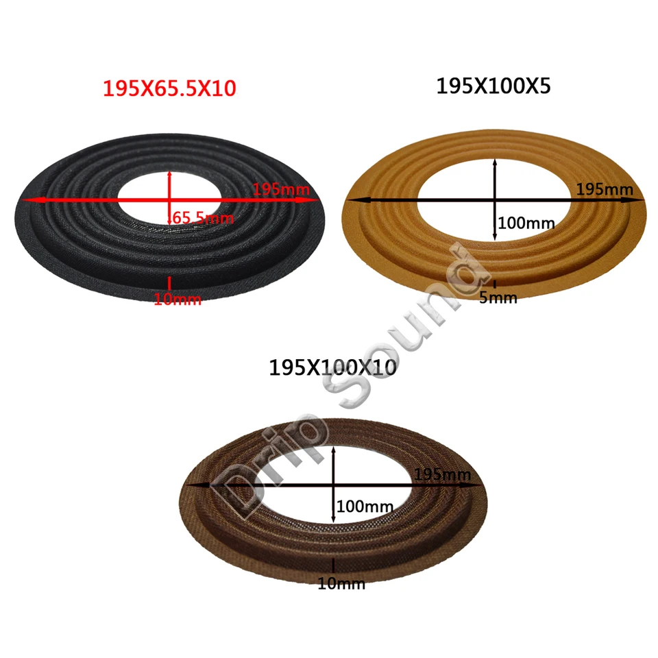 2pcs 195x65.5/195x100 mm Elastické vlnové reproduktor Subwoofer basový basový reproduktor Oprava pavúka
