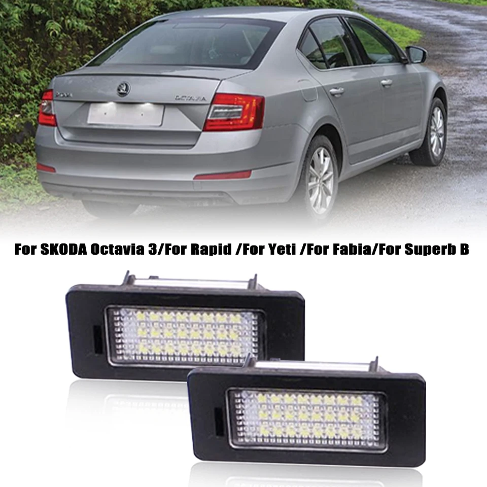2pcs 24-SMD LED číslo LED LIPTION Svetlo pre Škoda Octavia 3 pre Rapid for Yeti pre Fabia pre vynikajúce príslušenstvo automobilu B6
