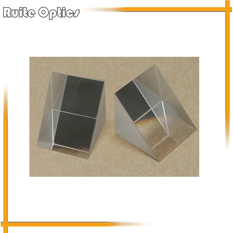 2pcs 25*25 mm K9 Optický sklenený pravý uhlový hranol pre optický experiment Rainbow Prism Isosceles Prisma