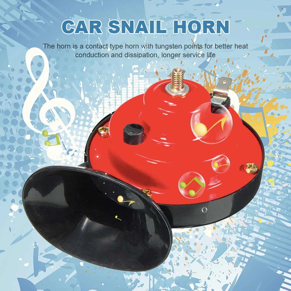 2pcs 300 dB slimák zvukový zvuk Raging Raging Sound Electric Snail Horn 12V Varovníctvo Train Horn Car Varovníctvo Loudspeaker Motocyklové doplnky