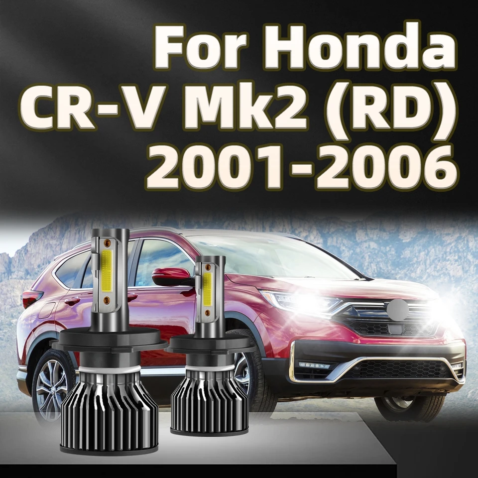 2PCS 30000LM Super Bright Auto Headlamp Turbo LED svetlomet pre Honda CRV MK2 (RD) 2001 2002 2003 2004 2005 2006