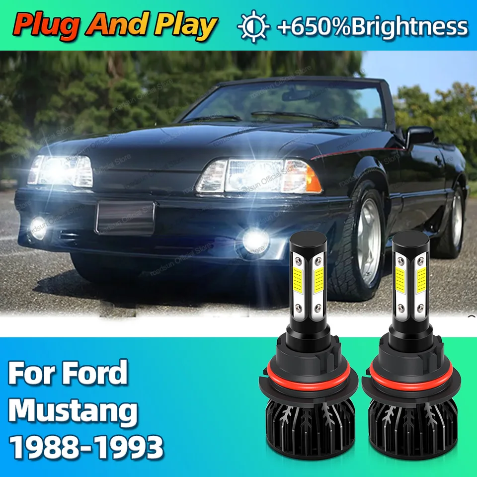 2PCS 30000LM Svetlomet žiarovky LED auta LED svetlá 9004 Canbus pre Ford Mustang 19881989 1990 1991 1992 1992 1993