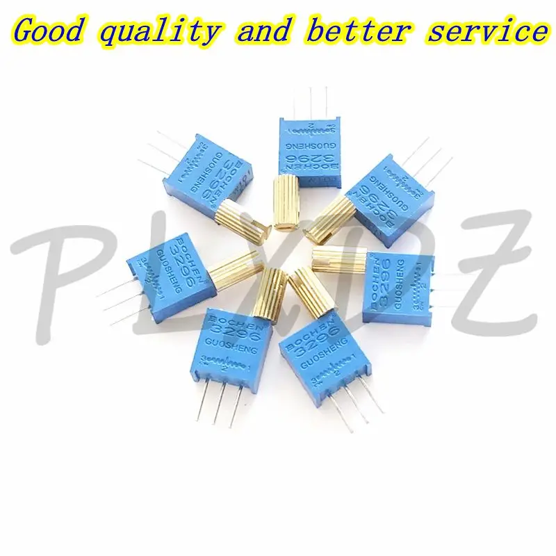2pcs 3296W Viacnásobný nastaviteľný potenciometer 100r 200r 500r 2k 1k 5k 10k 20k 50k 50k 100k 200k 500k 500k 1 m 2m kovový hriadeľ dlhá rukoväť