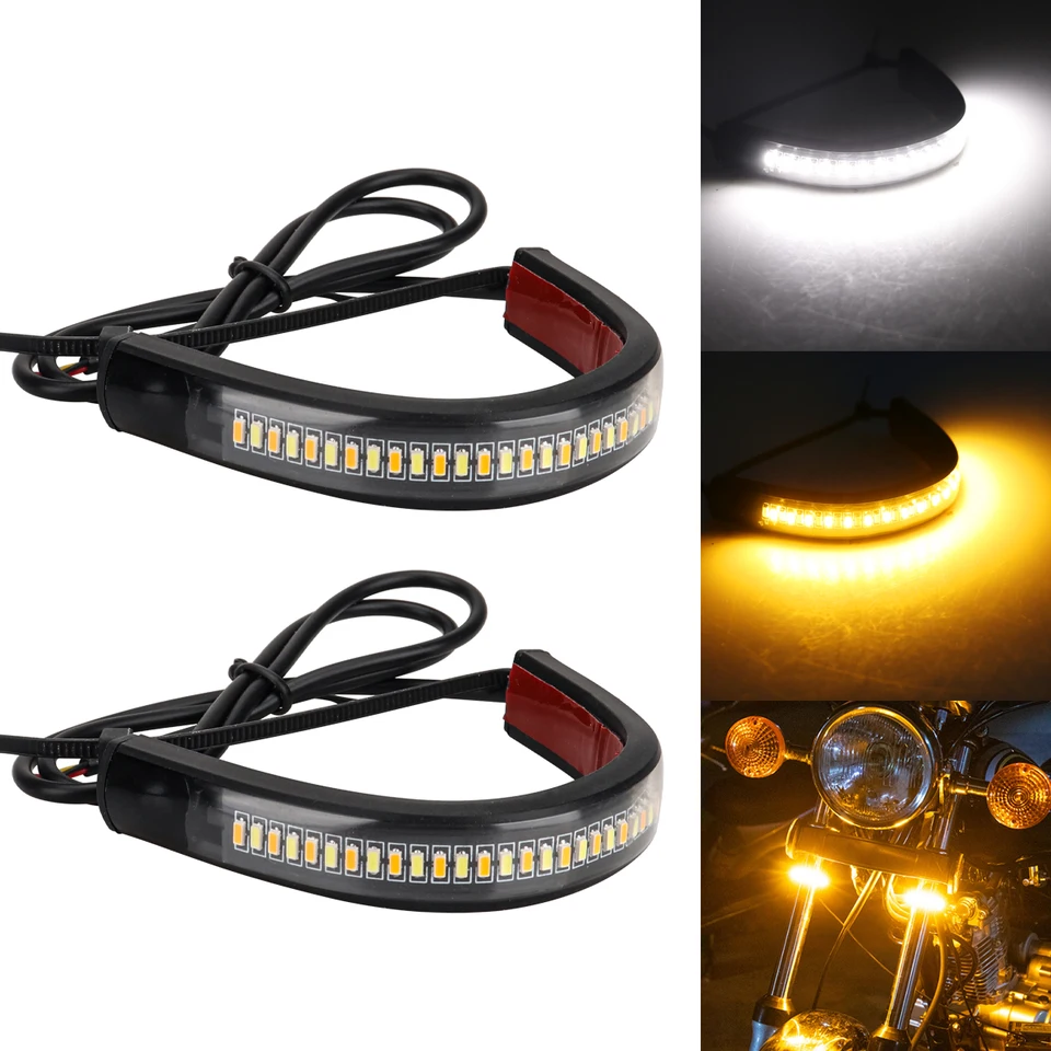 2pcs 36led kruhový pásikový pásikový indikátor blikajúceho indikátora motocyklových zákrut Signály Drl White Amber Bliber Varovníctvo Running Lamp Blinker Acces Acces