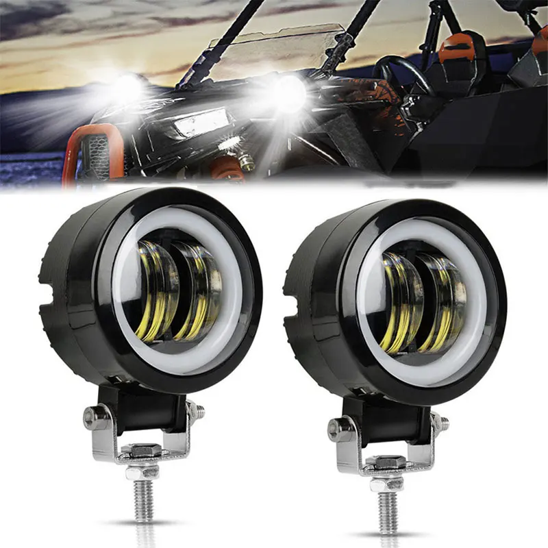 2pcs 3inch okrúhle anjelské oči LED svetlo prenosné reflektory 12v 24v Pracovná lampa nepremokavá motocykel Offroad vozidlo Hnacie auto čln