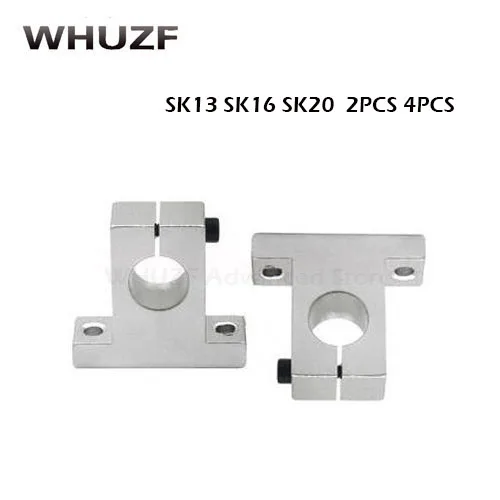 2pcs/4ks/šarža SK13 SK16 SK20 13 mm 16 mm 20 mm lineárne ložiskový hriadeľ podpora stola CNC Router SH8A 3D TLAČ