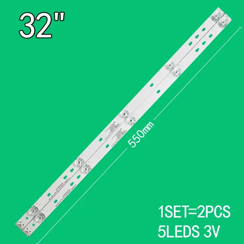 2pcs 5LEDS 3V 550 mm pre 32 