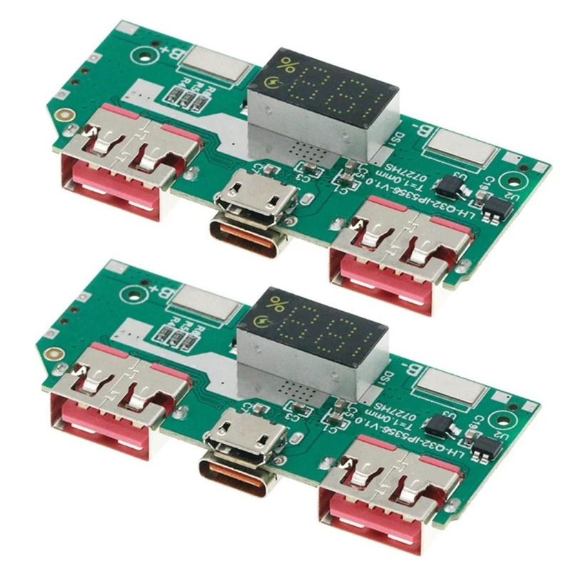 2PCS 5V 3A Digitálny displej batérie rýchleho nabíjania IP5356 Podpora typu C Dropship
